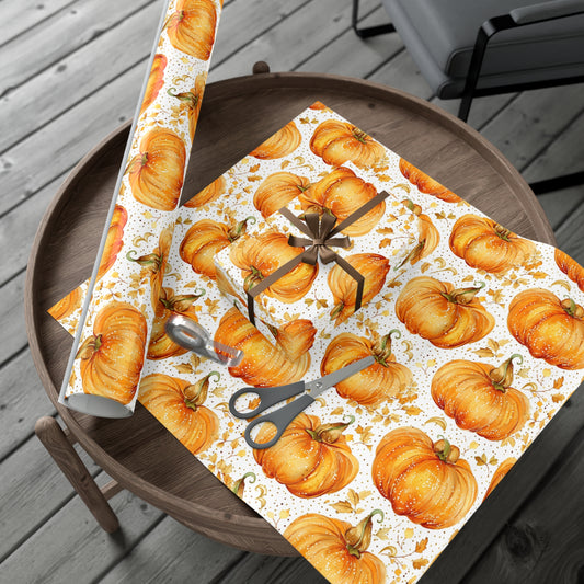 Fall Gift Wrap Holiday Wrapping Paper Roll Pumpkin Wrapping Paper 6 Foot Roll Gift Wrapping Paper Autumn Wrapping Paper