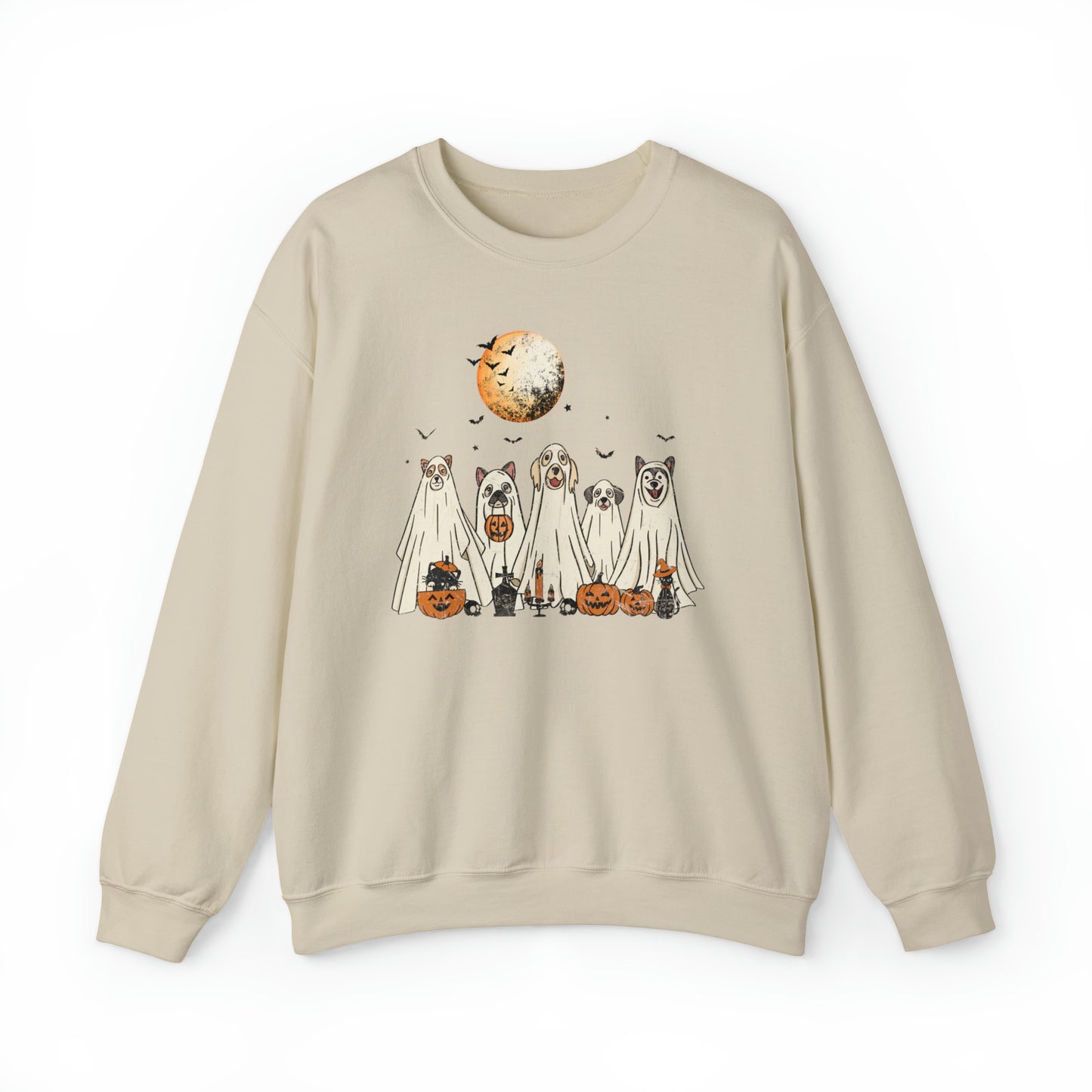 Halloween Cat and Ghost Dog Sweatshirt
