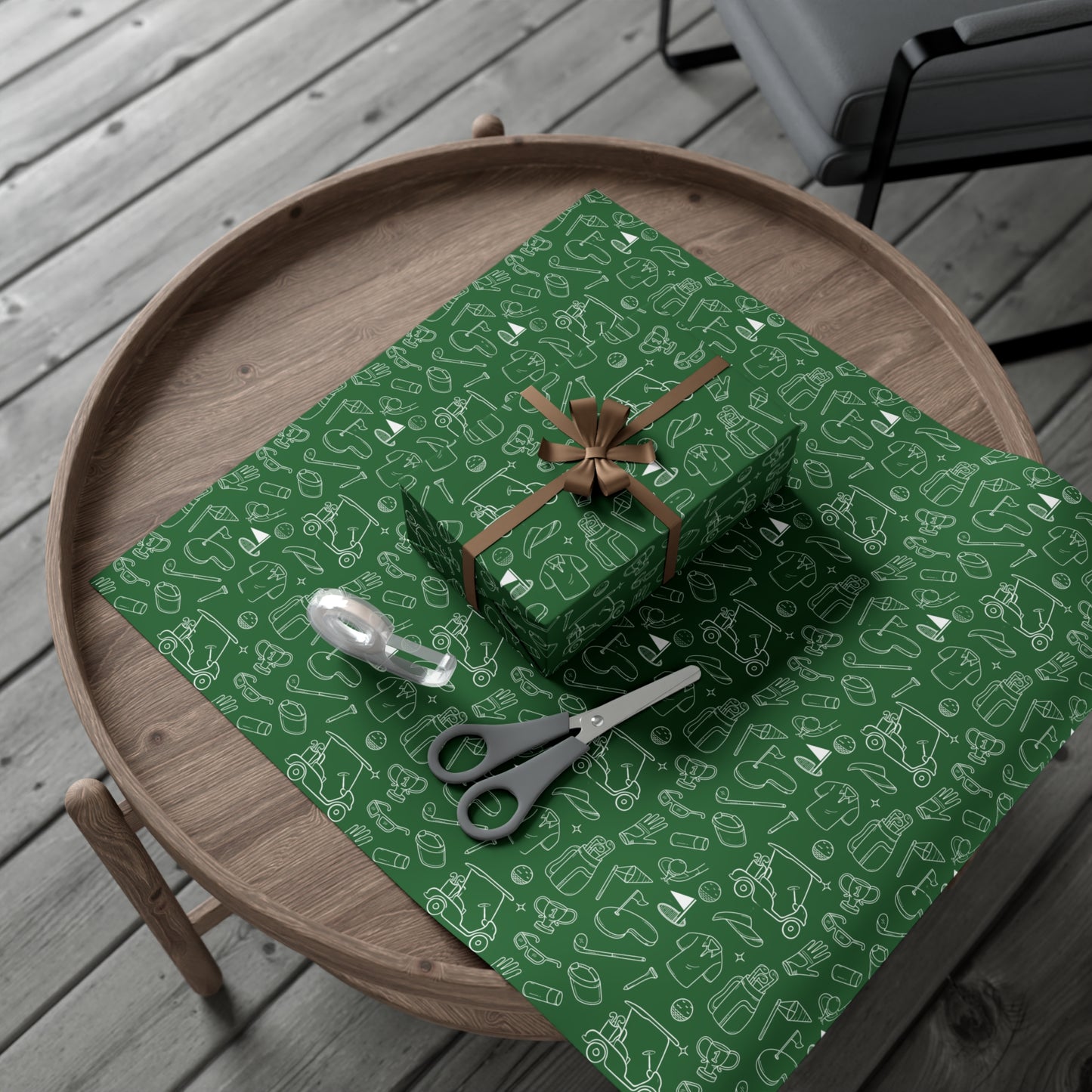 Hand Drawn Golf Gift Wrap Paper