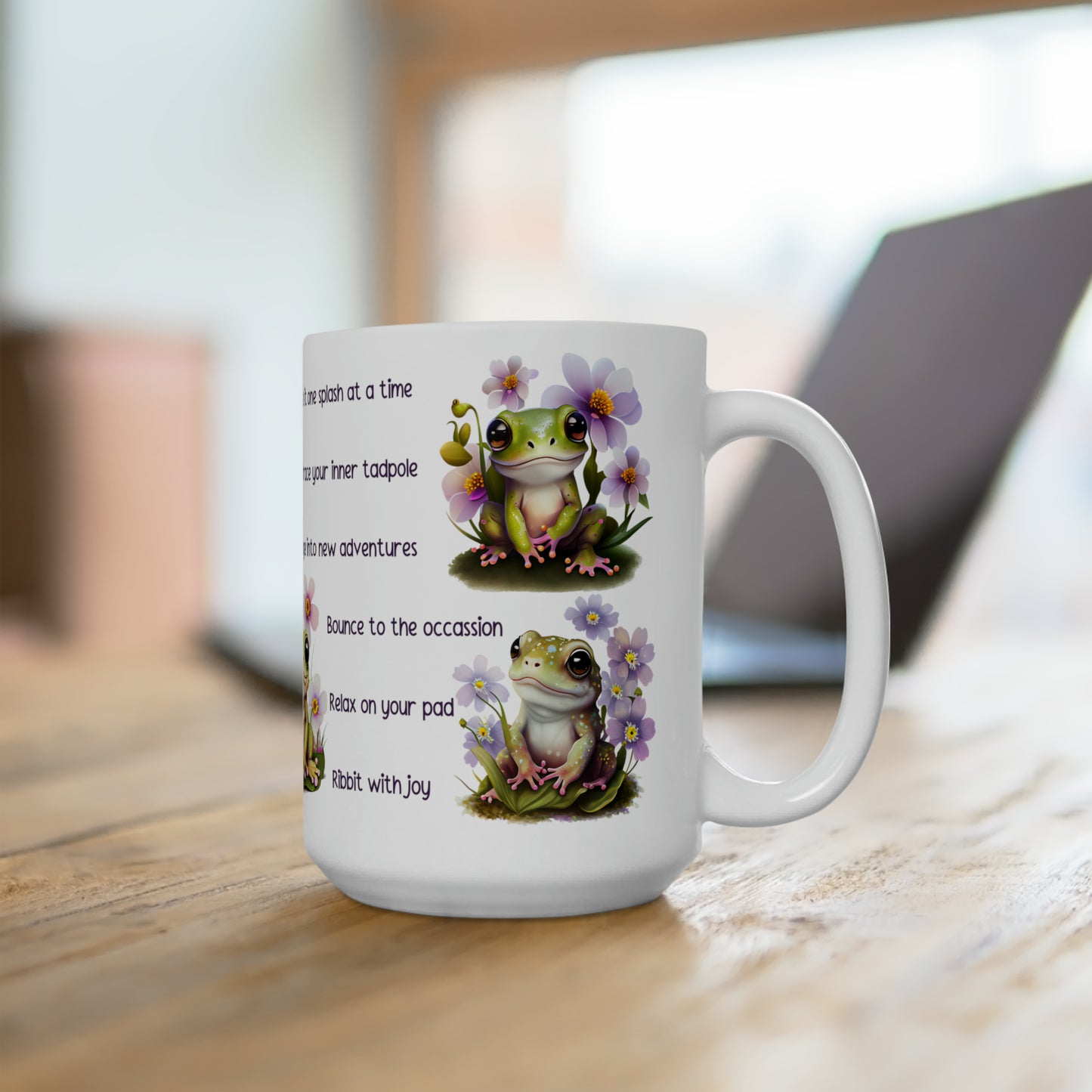 Frog Wisdom 15 oz Ceramic Coffee Mug