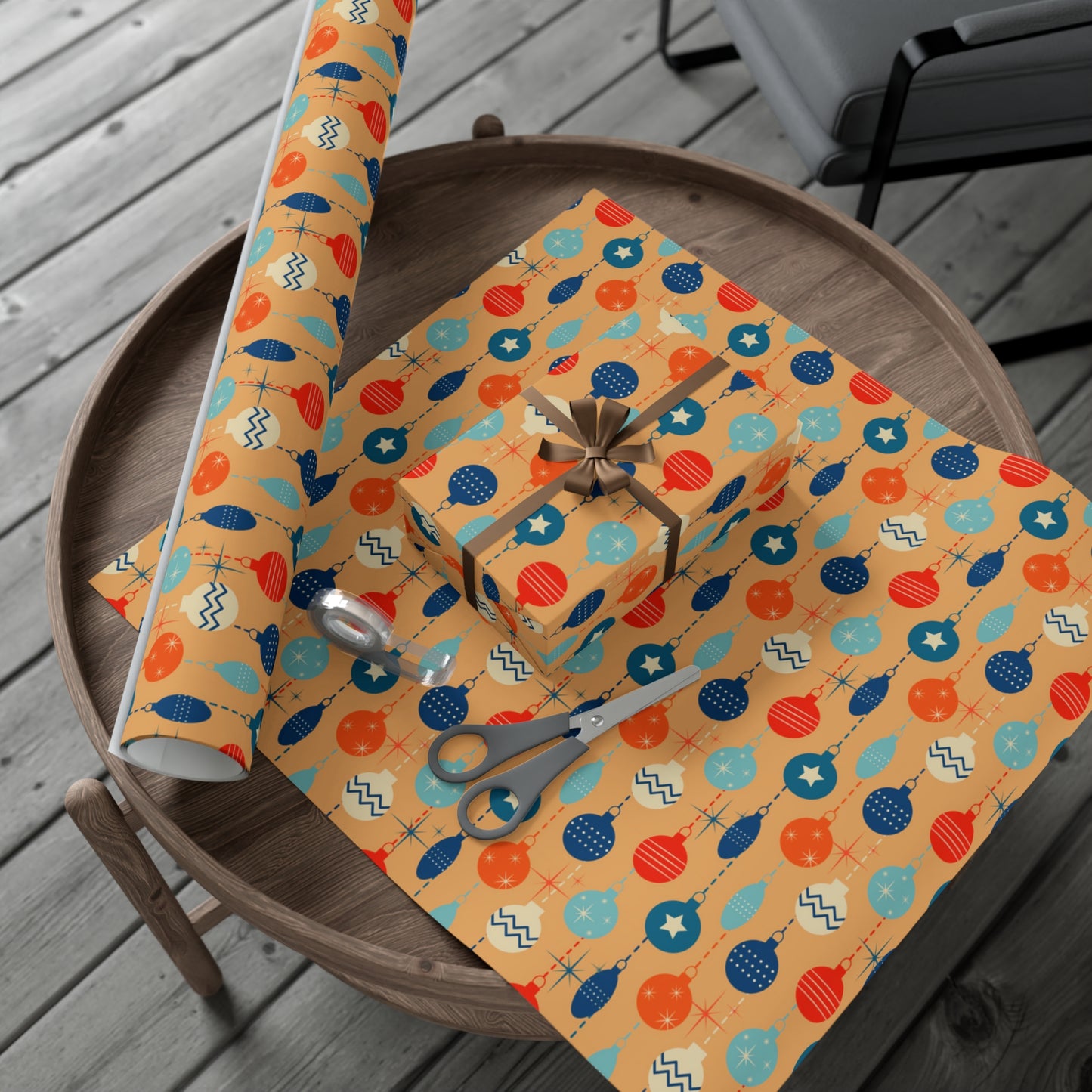 Mid Century Modern Christmas Wrapping Paper