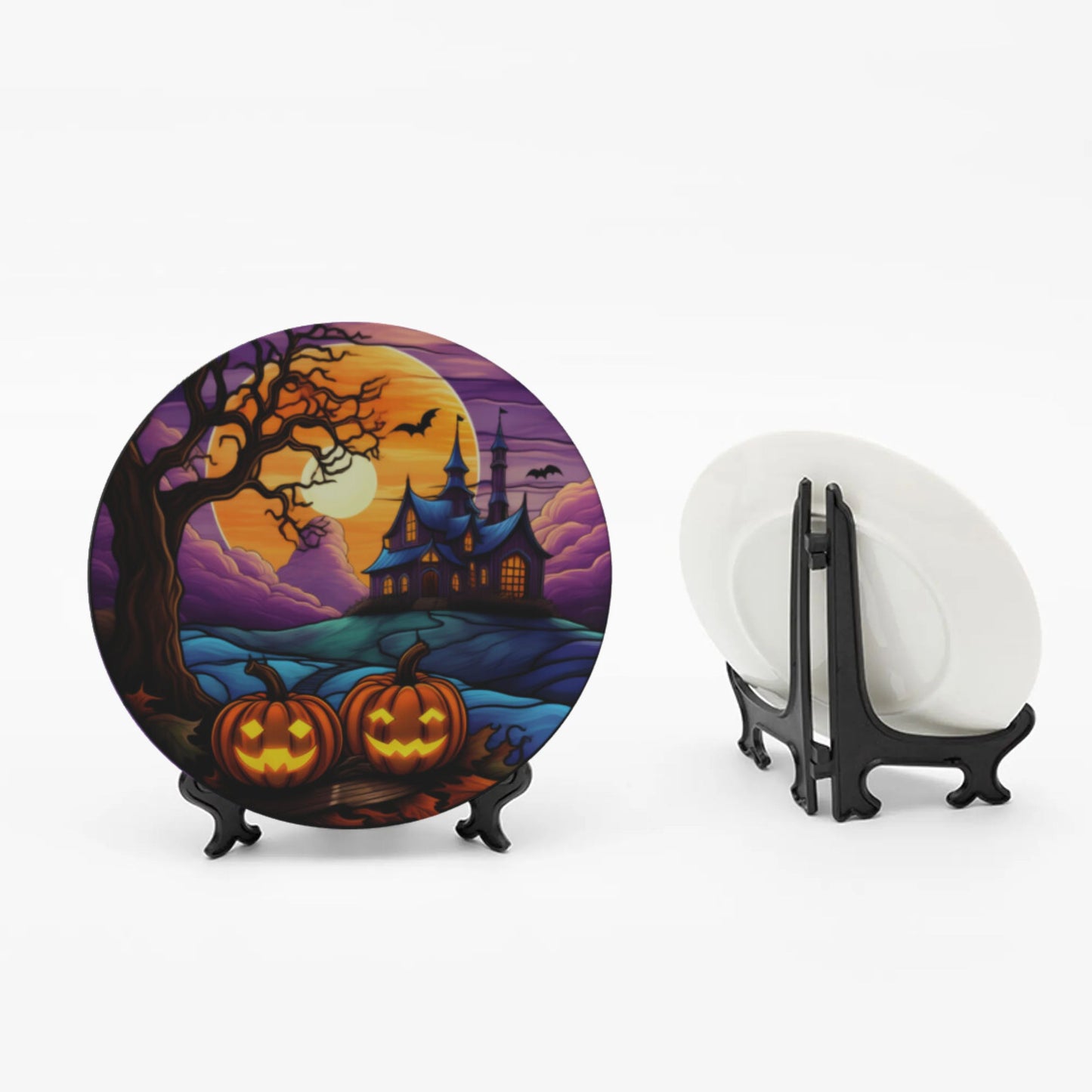 Halloween Haunted Mansion Bone China Plates
