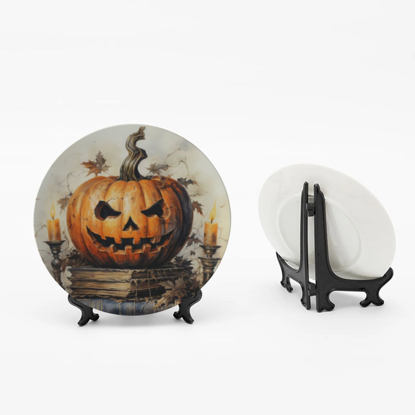 Bone China Halloween Jack-O-Lantern Plates