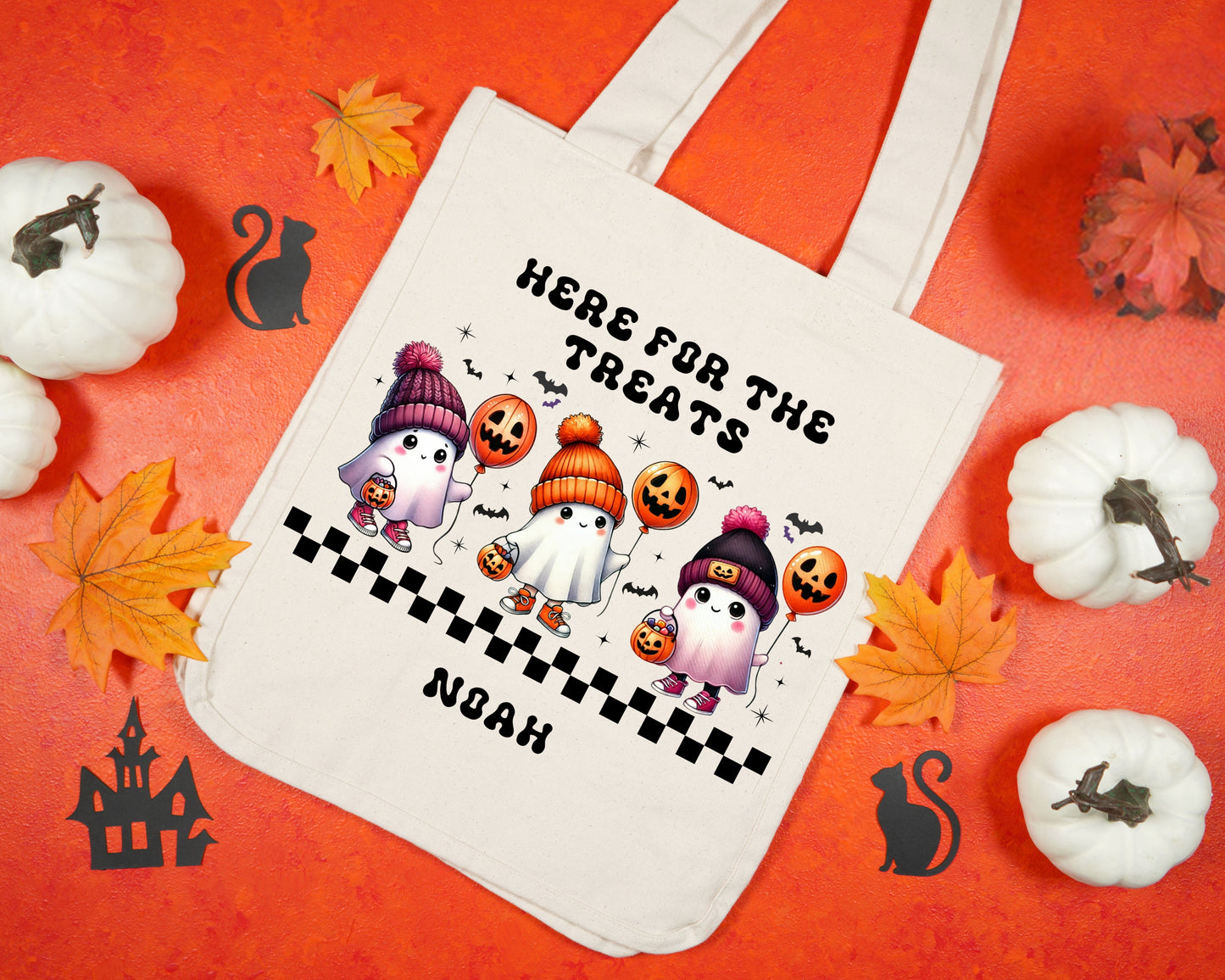 Personalized Halloween Tote Bag Trick or Treat Candy Bag
