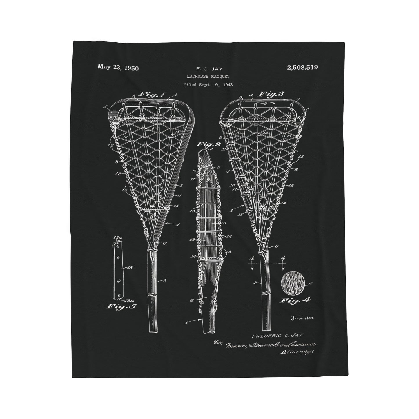 Lacrosse Stick United States Patent Blanket Lacrosse Gift