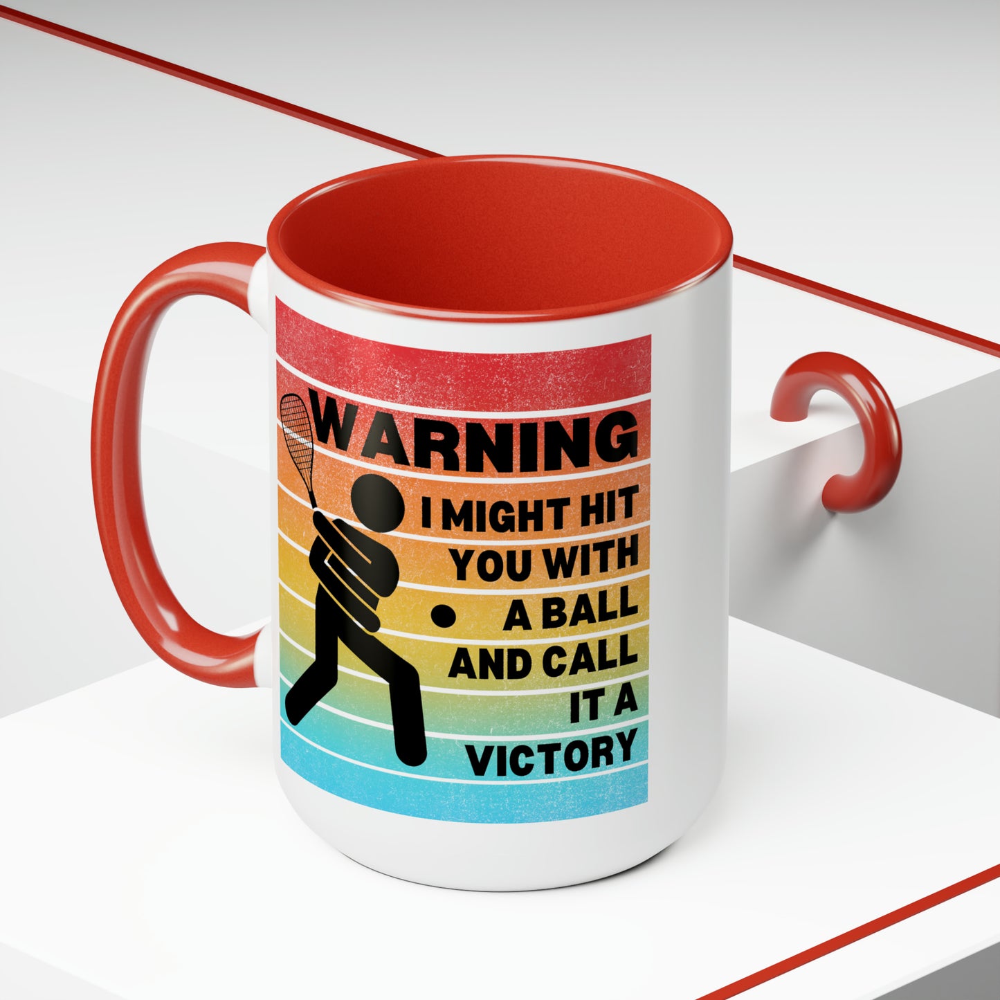 Funny Racquetball Mug 15 oz Two-Tone Coffee Mug