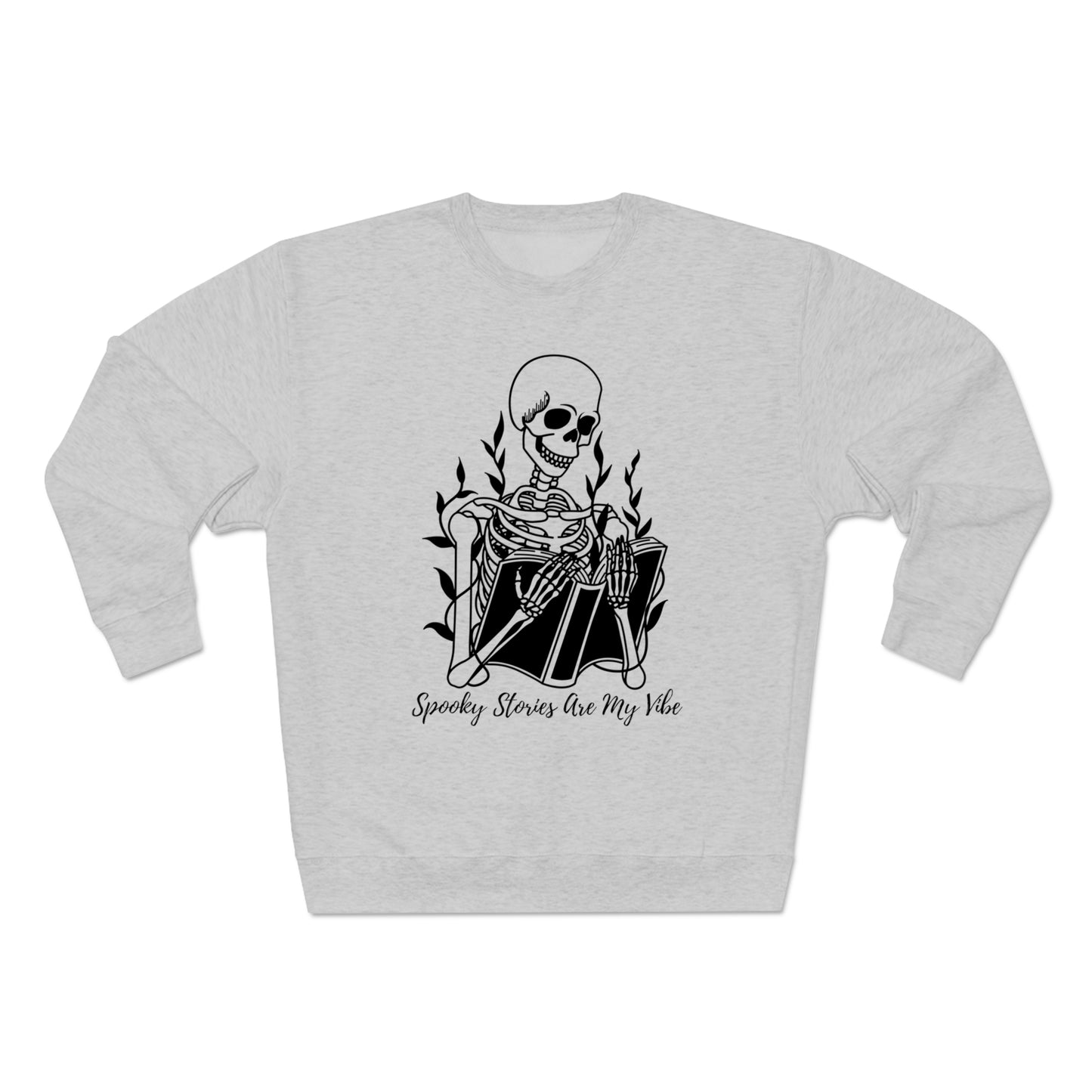 Premium Sweatshirt Book Reader Sweatshirt Spooky Vibes Sweatshirt Book Lover Gift Ideas Halloween Skeleton Sweatshirt Book Lover Sweatshirt