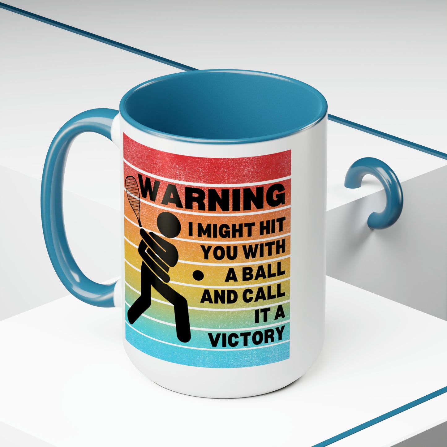 Funny Racquetball Mug 15 oz Two-Tone Coffee Mug