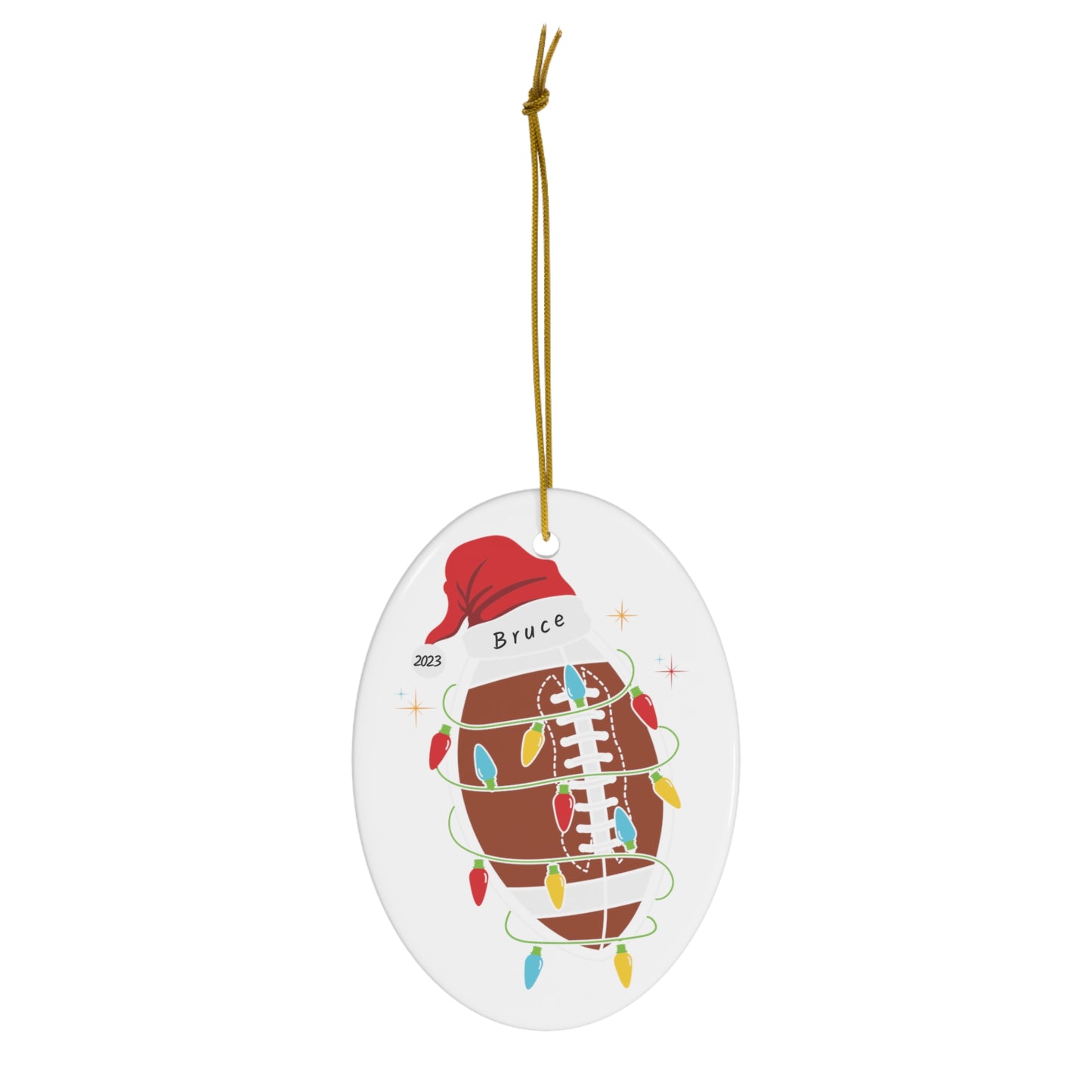 Personalized Football Ornament Personalized Football Player Gift