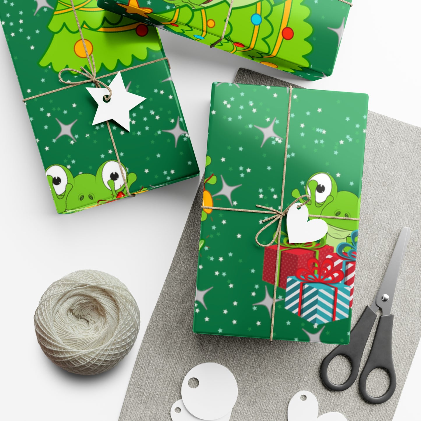 Frog Christmas Holiday Wrapping Paper