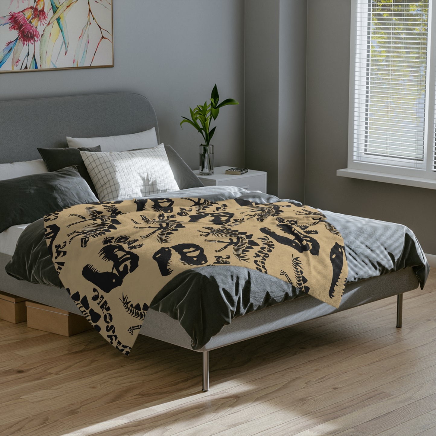 Dinosaur Blanket Minky Throw Blanket Dinosaur Gift Cozy Sofa Throw Blanket