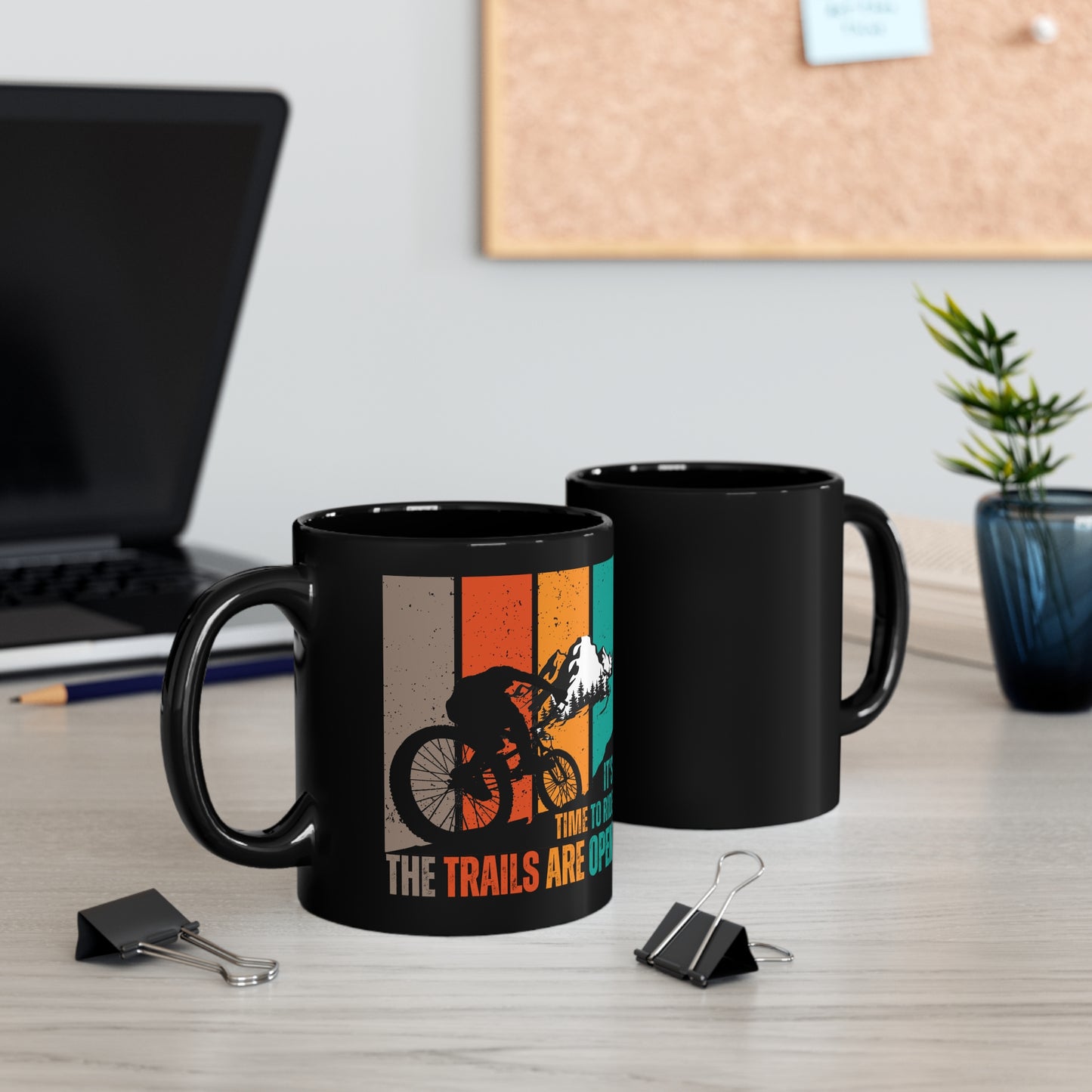Mountain Bike Mug 11 oz Black Ceramic Mug Cyclist Gift for Him Witty Retro Mountain Bike Gift for Son Cycling Mug Boyfriend Coffee Mug