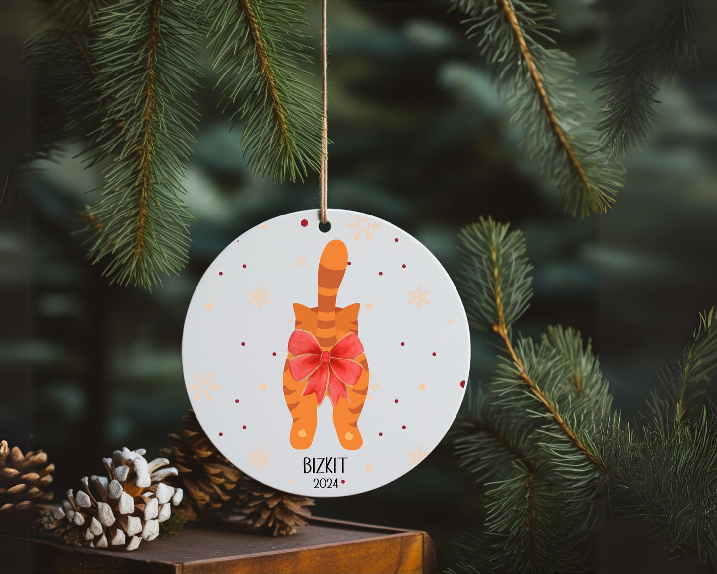 Funny Personalized Cat Christmas Ornament