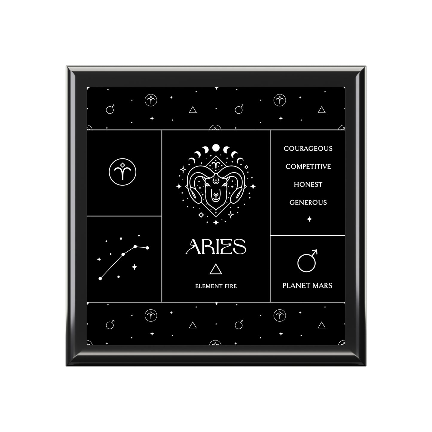 Aries Jewelry Organizer Keepsake Box