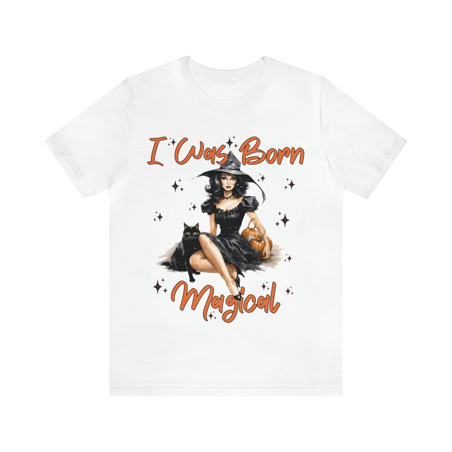 I Was Born Magical Witty Retro Halloween Witch T-Shirt Shirt For Women