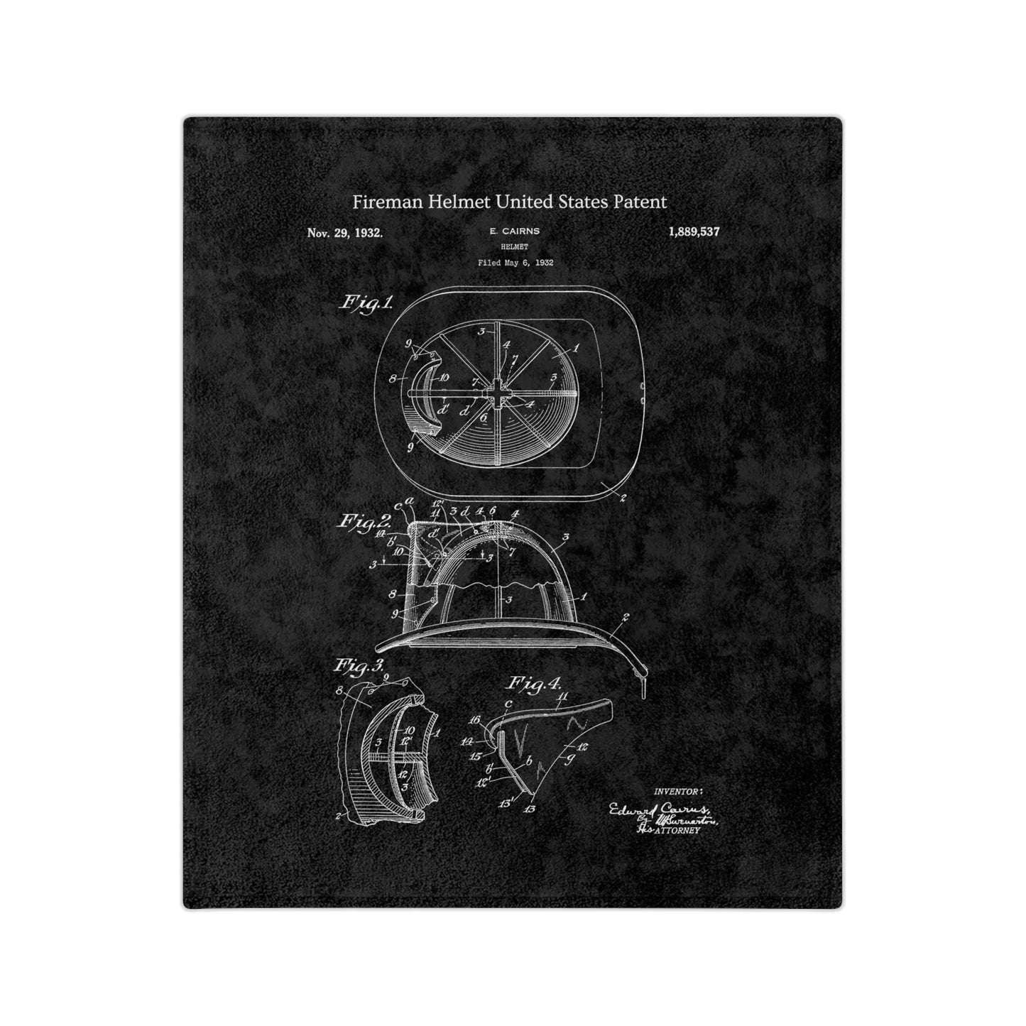 Fireman Helmet United States Patent Blanket