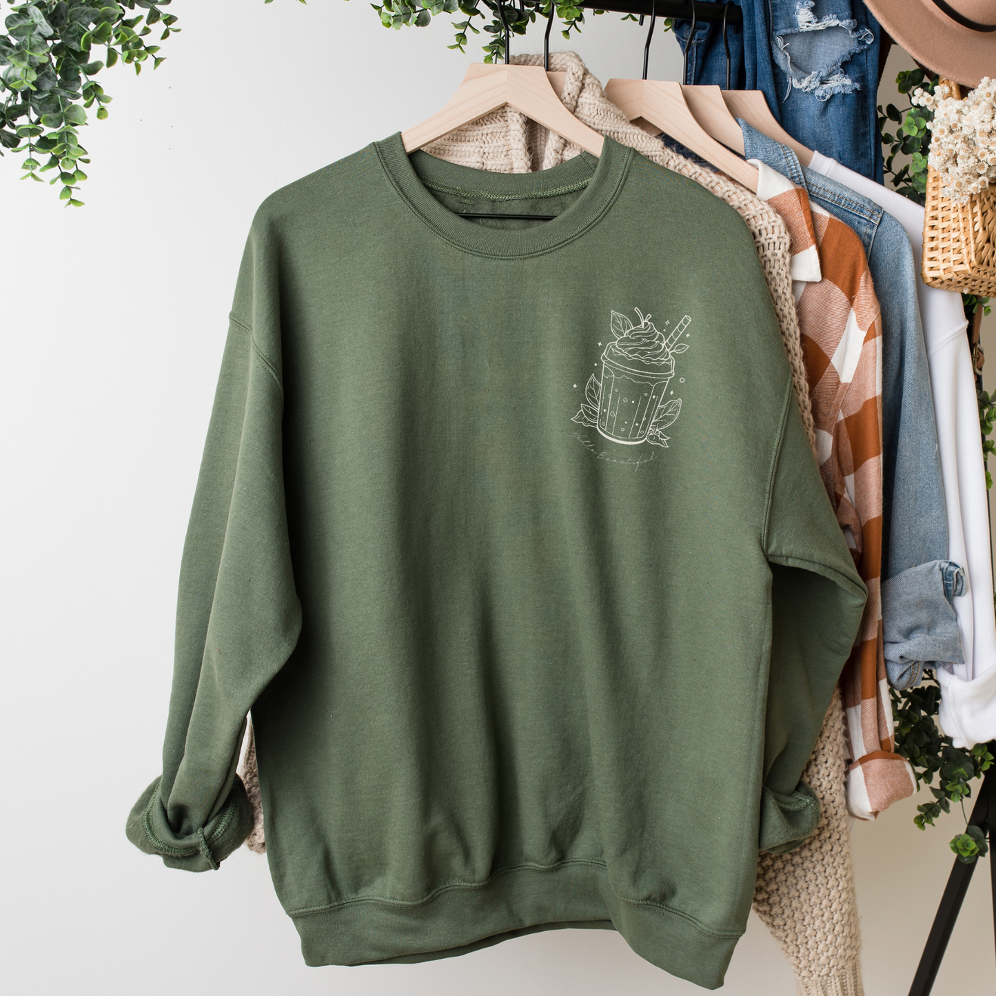 Inspirational Pumpkin Spice Sweatshirt, Thankful Grateful Blessed Sweatshirt Pumpkin Spice Latte Sweatshirt Fall Coffee Lover Sweatshirt