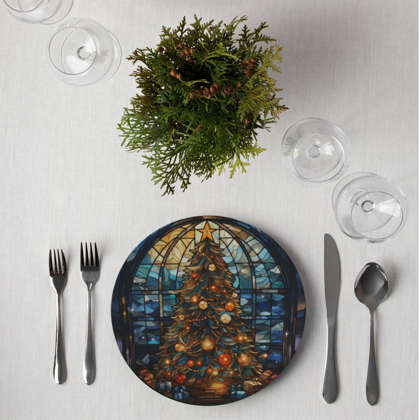 Bone China Christmas Tree Plate