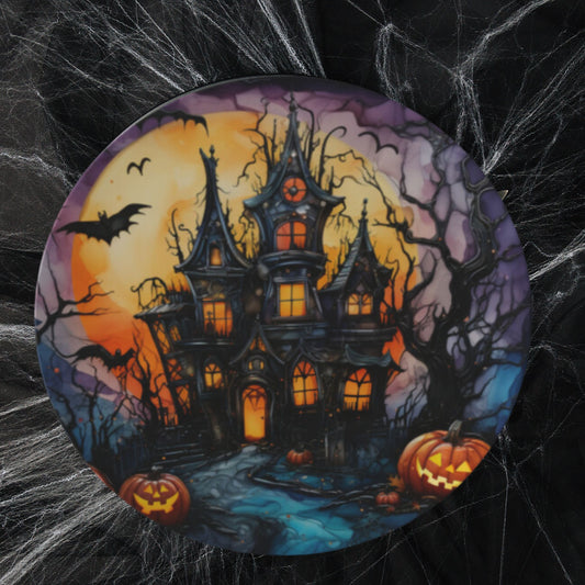 Bone China Halloween Haunted Mansion Plate