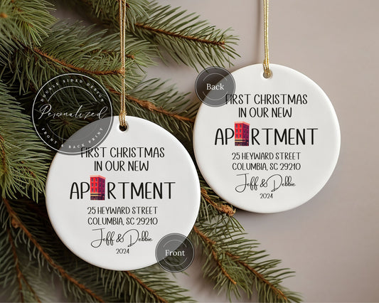 Personalized New Apartment Christmas Ornament