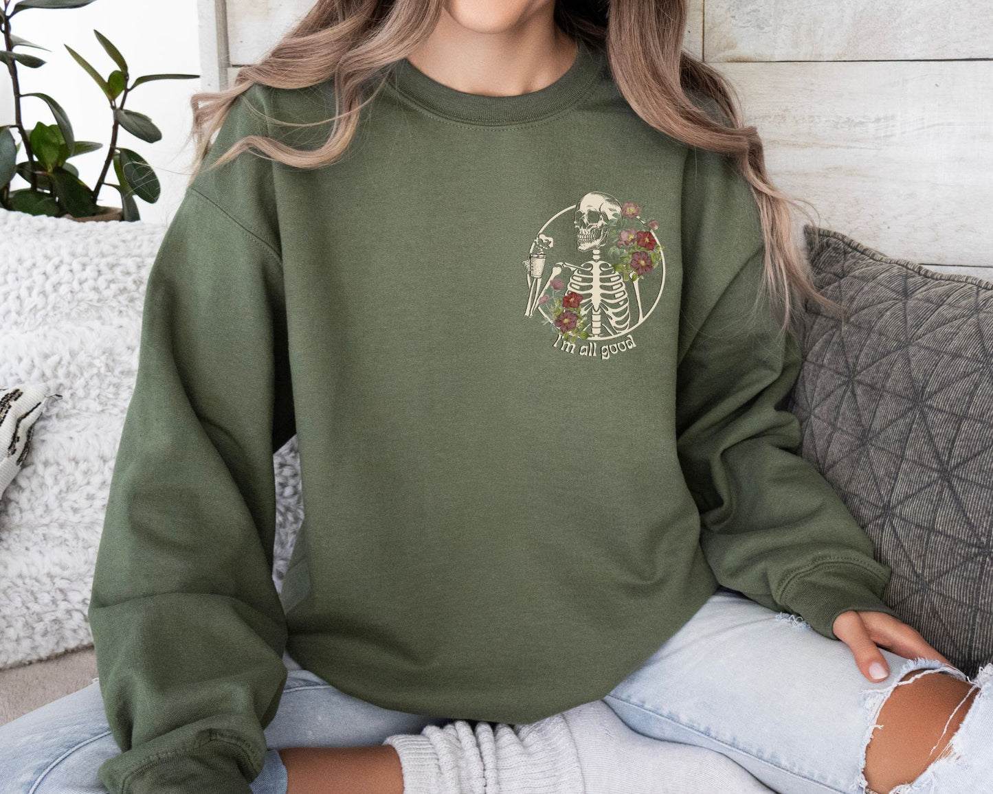 Floral Skeleton Sweatshirt