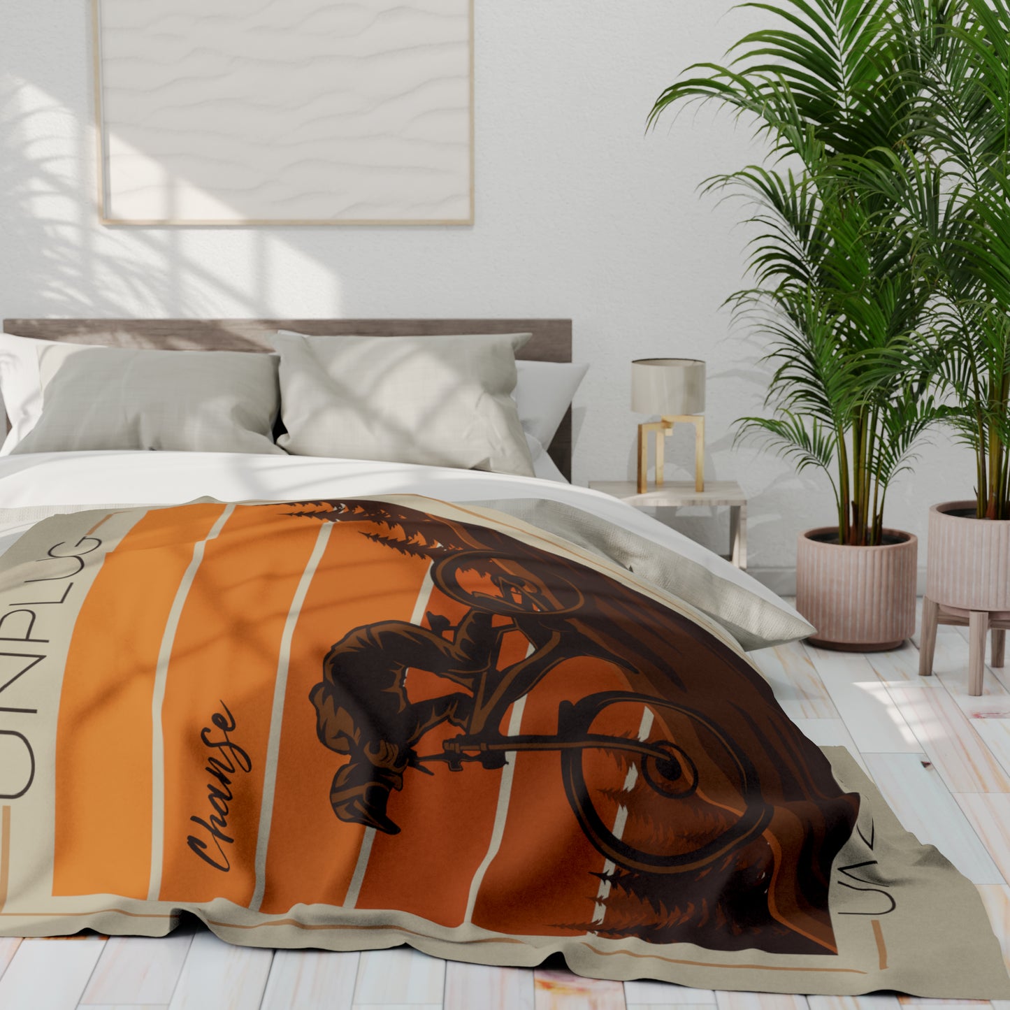 Personalized Mountain Bike Blanket Custom Mountain Bike Gift