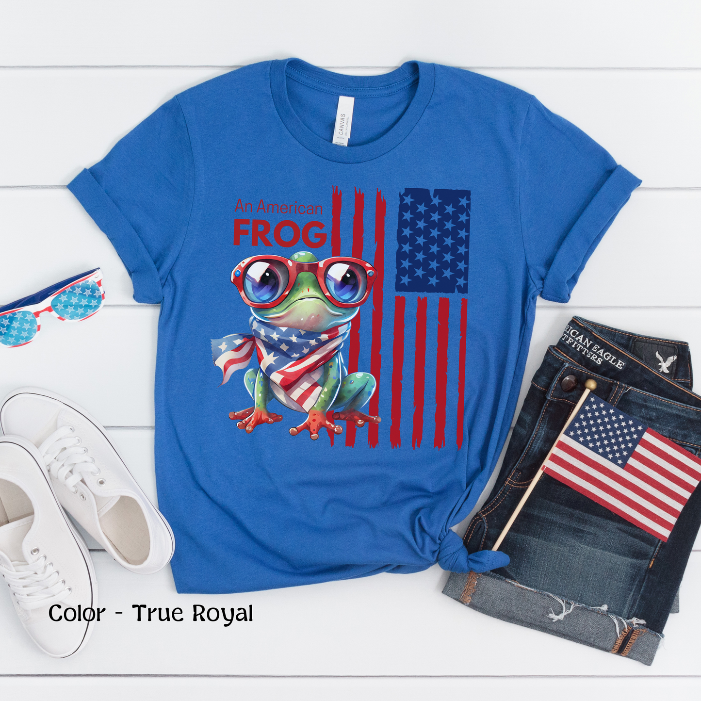 Women’s Patriotic Shirt Funny Fourth of July Shirt Frog Shirt for Independence Day Witty American Flag Shirt July 4th Gift for Her