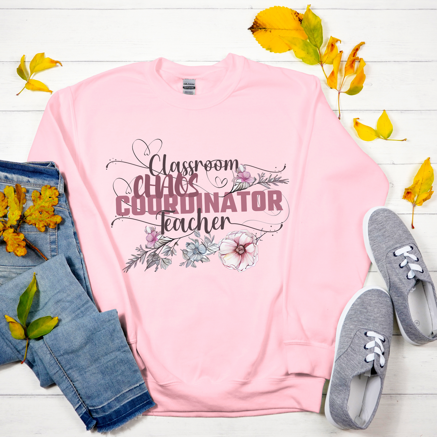 Floral Teacher Sweatshirt Gift For Her Funny Chaos Coordinator Back to School Shirt For Teachers New Teacher Gift Substitute Teacher Gift