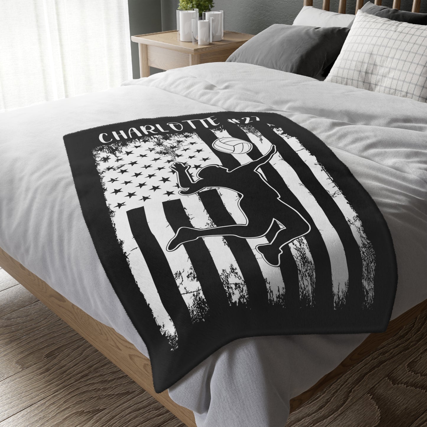 Custom Volleyball Blanket Personalized Volleyball Gift