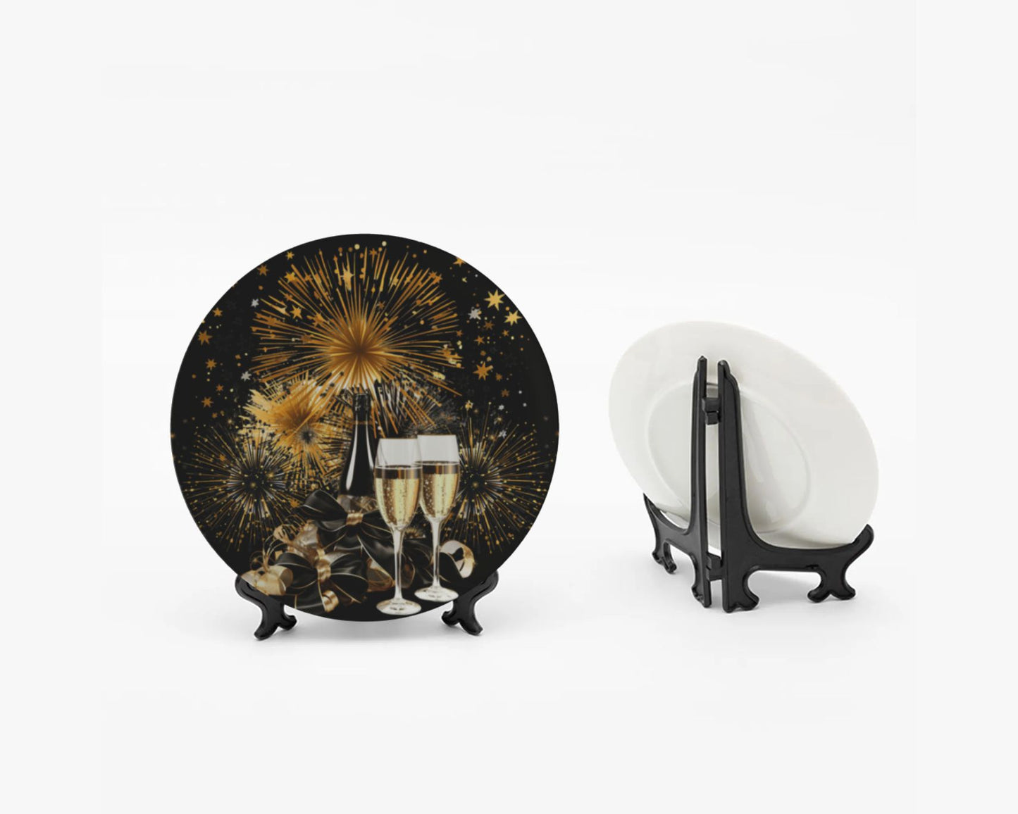 New Years Eve Bone China Dessert Plates New Year Decor