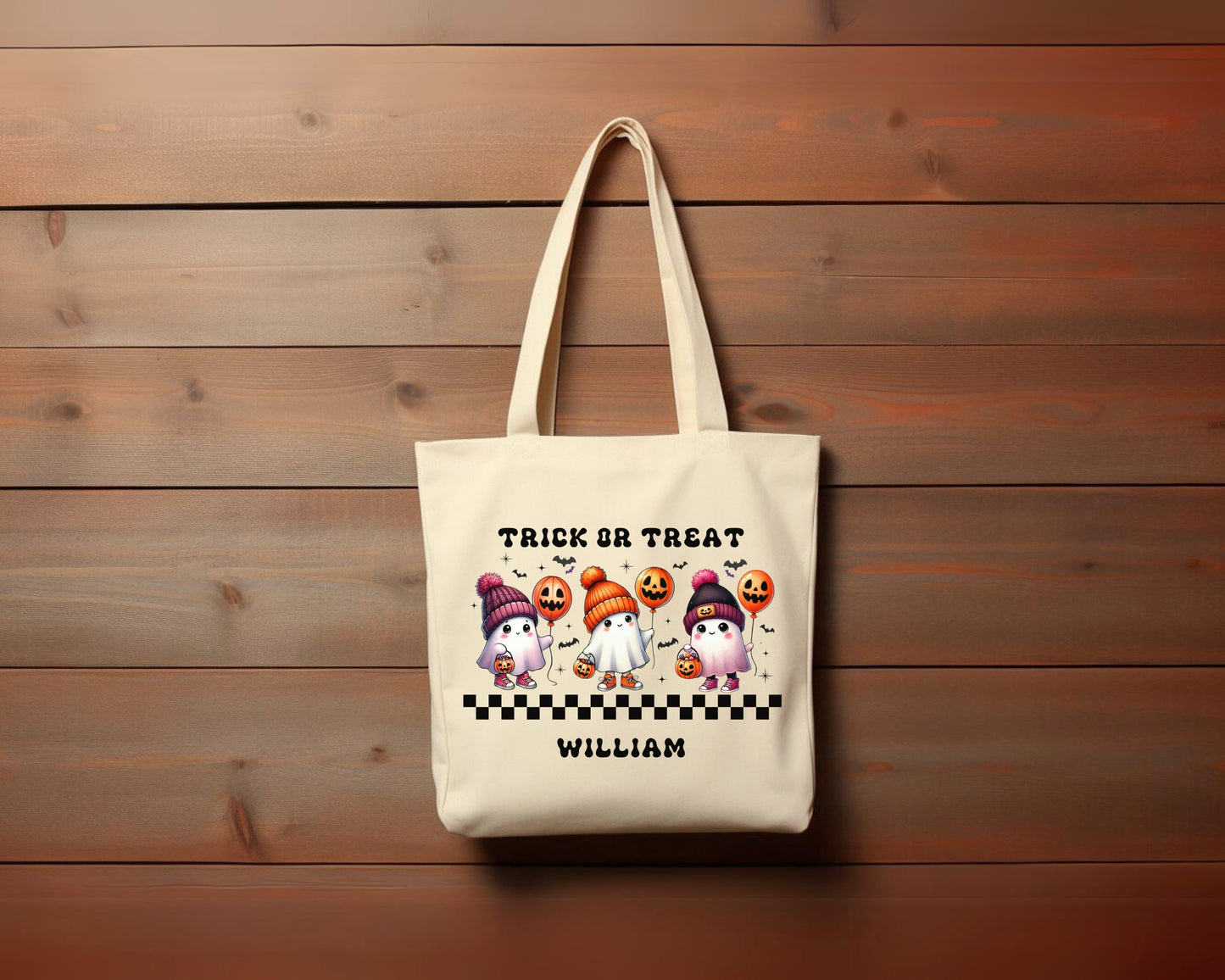 Personalized Halloween Tote Bag Trick or Treat Candy Bag