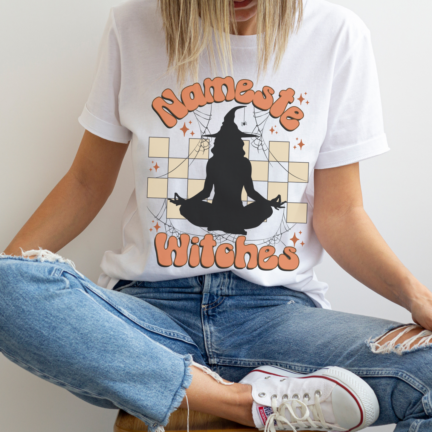 Namaste Witches Funny Halloween Shirt For Women
