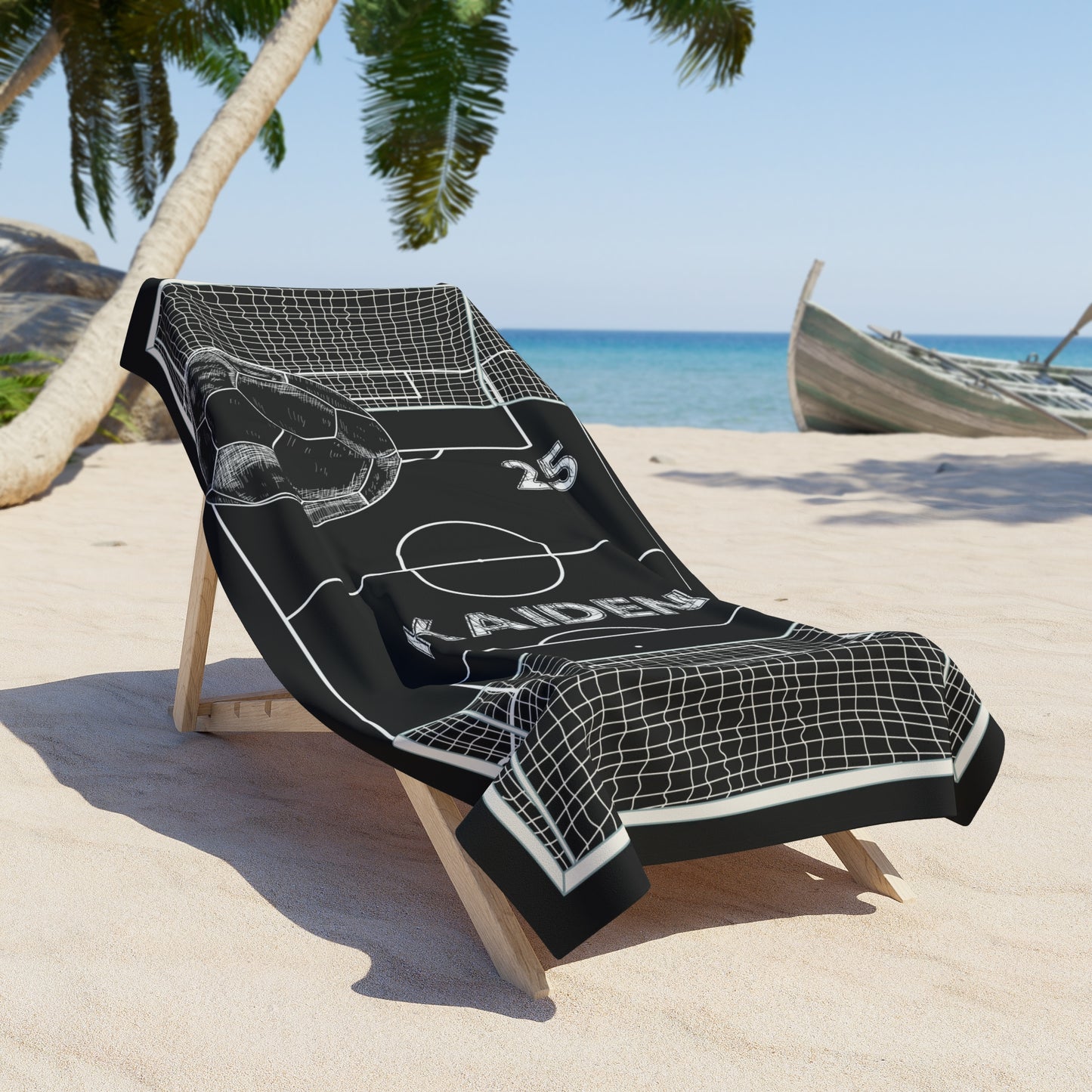 Custom Soccer Beach Towel Soccer Player Gift