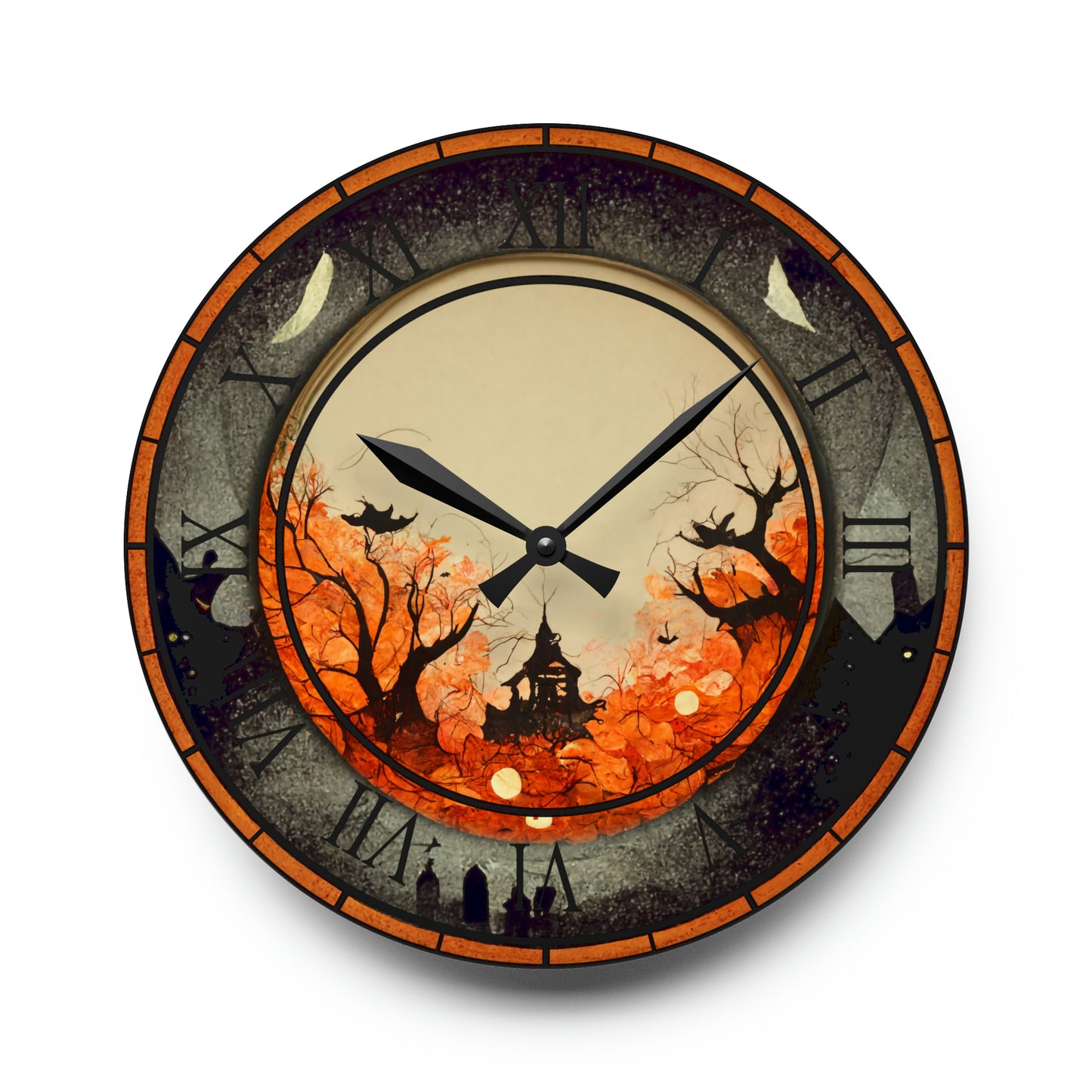 Spooky Halloween Hanging Wall Clock Haunted House Décor, Unique Wall Clock Halloween Gift Ideas Scary Halloween Home Decor