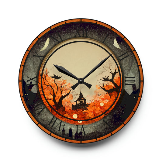 Spooky Halloween Hanging Wall Clock Haunted House Décor, Unique Wall Clock Halloween Gift Ideas Scary Halloween Home Decor