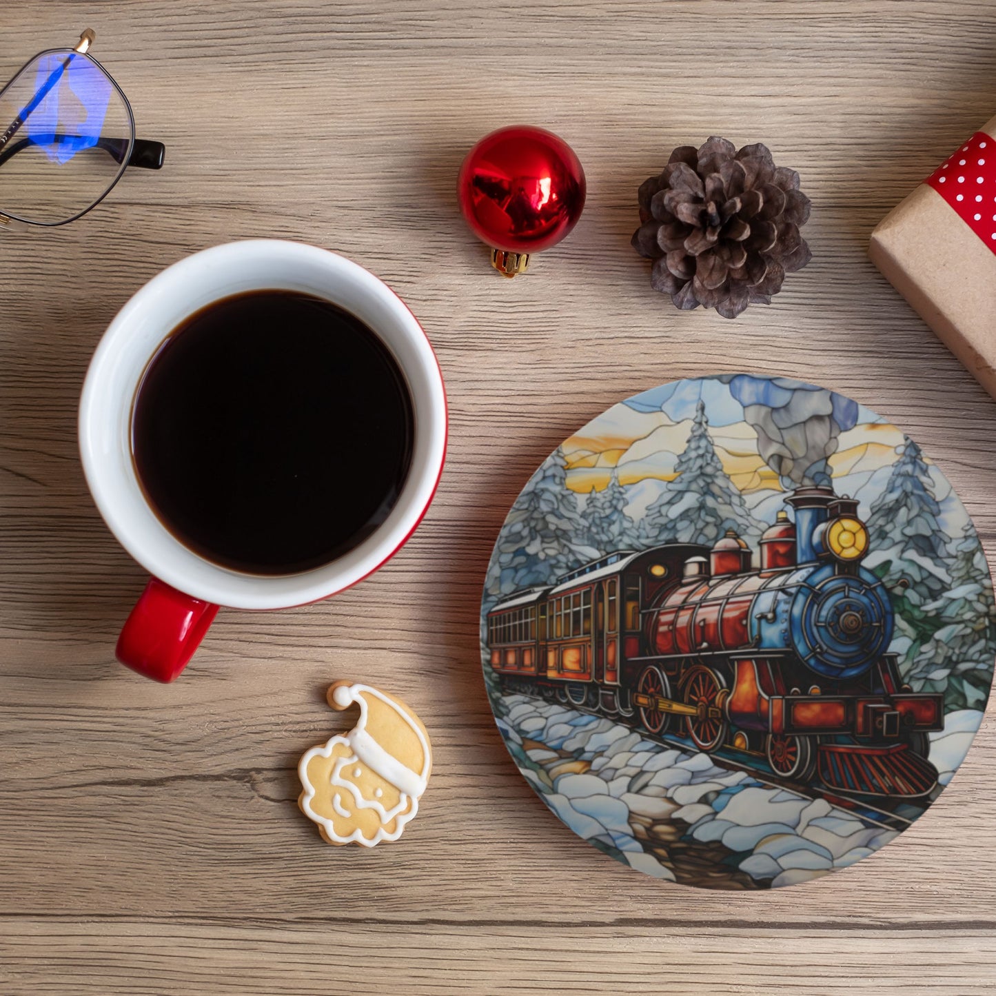 Christmas Train Bone China Plate