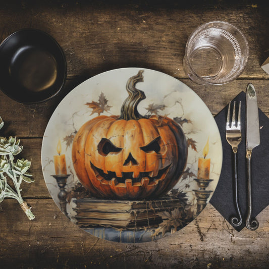 Bone China Halloween Jack-O-Lantern Plates
