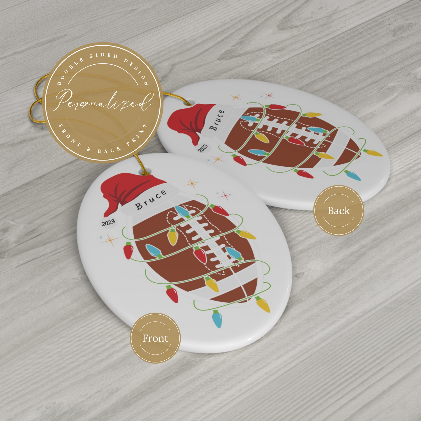 Personalized Football Ornament Personalized Football Player Gift