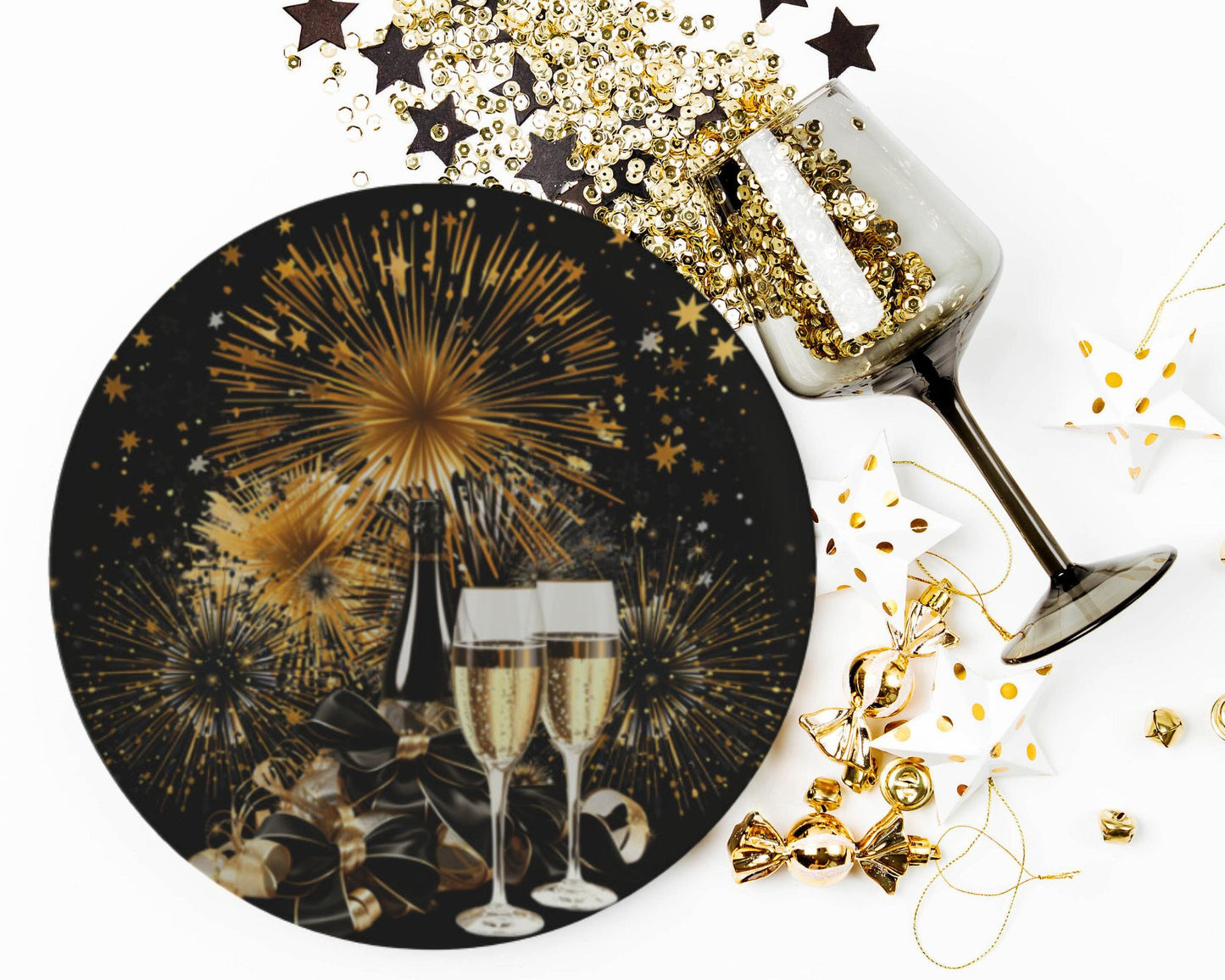 New Years Eve Bone China Dessert Plates New Year Decor