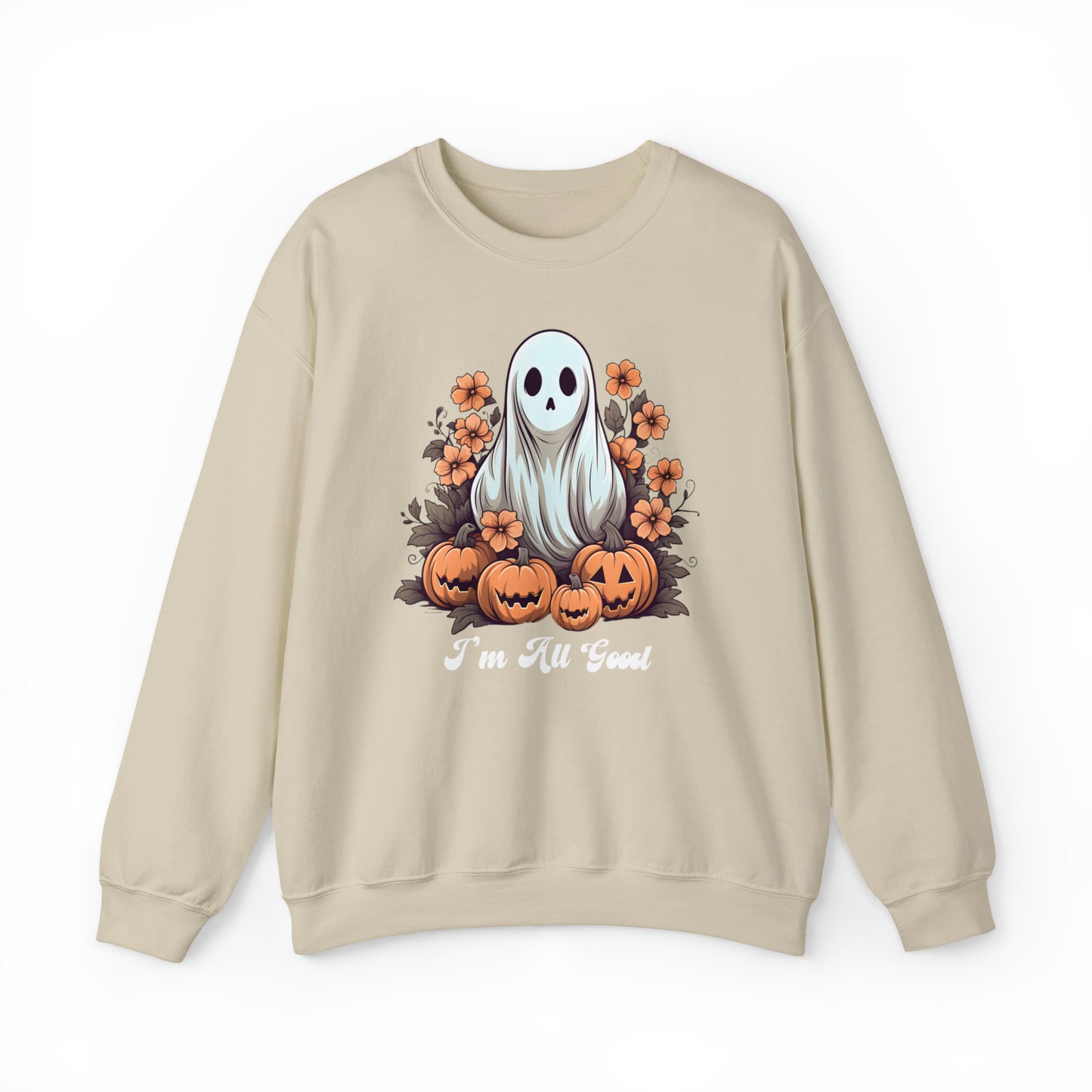 Retro Floral Ghost Sweatshirt, Retro Halloween Ghost Sweatshirt Groovy Ghost Shirt Floral Halloween Shirt Cute Ghost Spooky Season Shirt