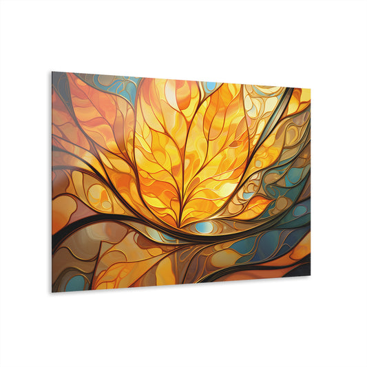 Fall Symphony Abstract Blue and Orange Wall Art Modern Landscape Wall Art Acrylic Art Print