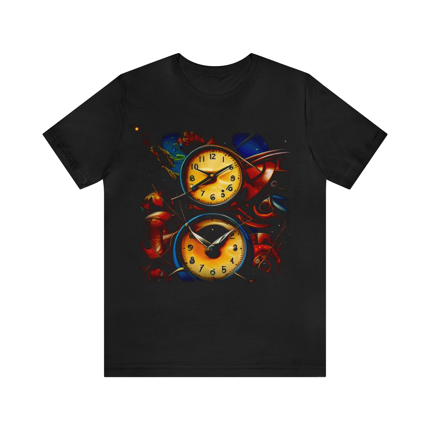 Time Space Graphic T Shirt Gift for Dad One of a Kind Cosmic Self Care Shirt Boyfriend Gift for Him Unique Clock T-Shirt