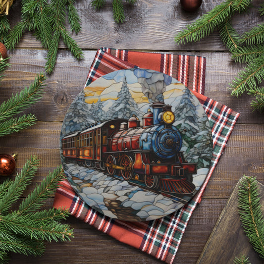 Christmas Train Bone China Plate