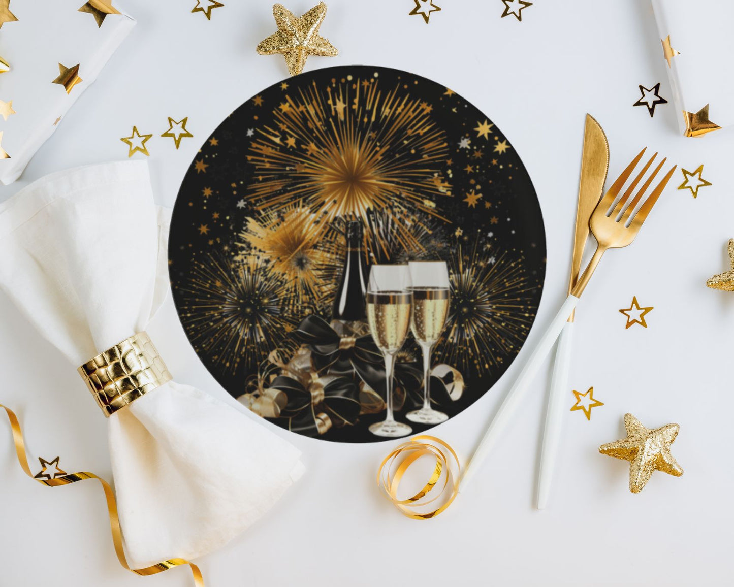 New Years Eve Bone China Dessert Plates New Year Decor