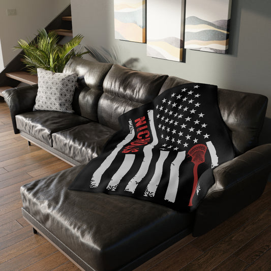 Personalized Lacrosse Flag Blanket