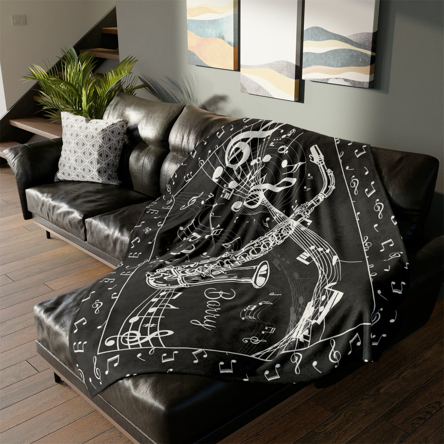 Personalized Saxophone Blanket Custom Blanket Jazz Gift