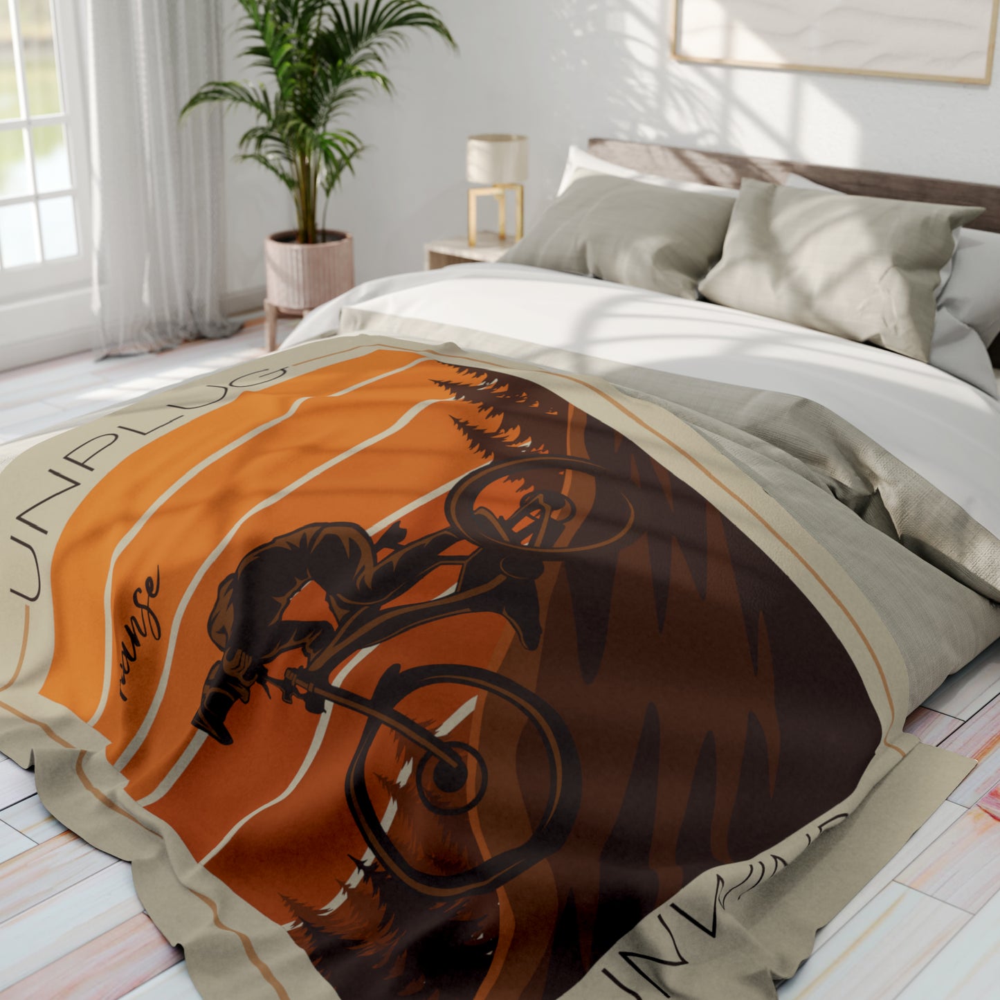 Personalized Mountain Bike Blanket Custom Mountain Bike Gift