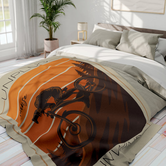 Personalized Mountain Bike Blanket Custom Mountain Bike Gift