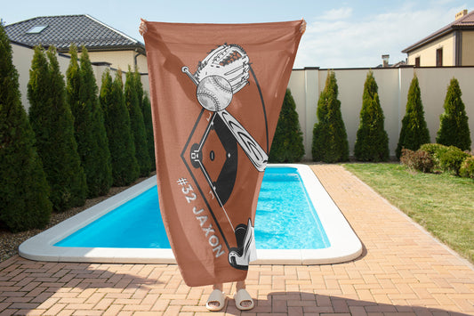 Custom Baseball Beach Towel
