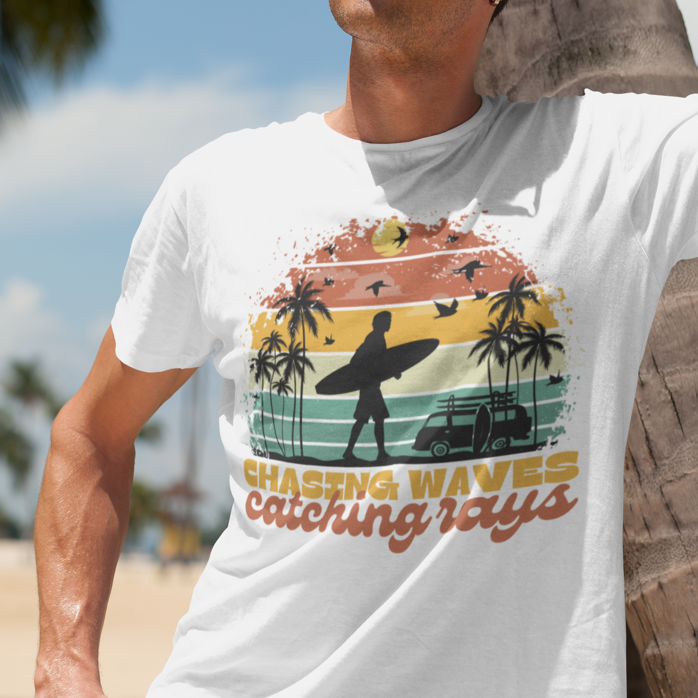 Unisex Retro Summer Surfing Beach Shirt